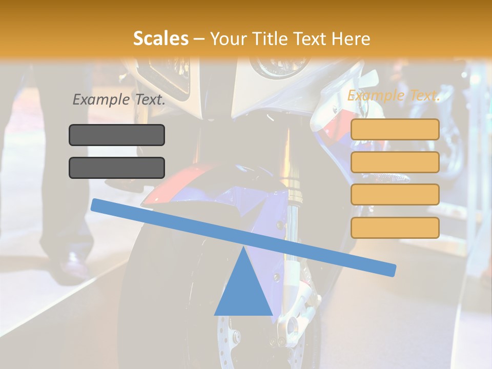 A Motorcycle Is On Display In A Showroom PowerPoint Template