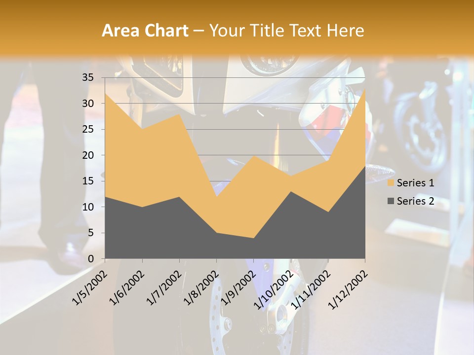 A Motorcycle Is On Display In A Showroom PowerPoint Template