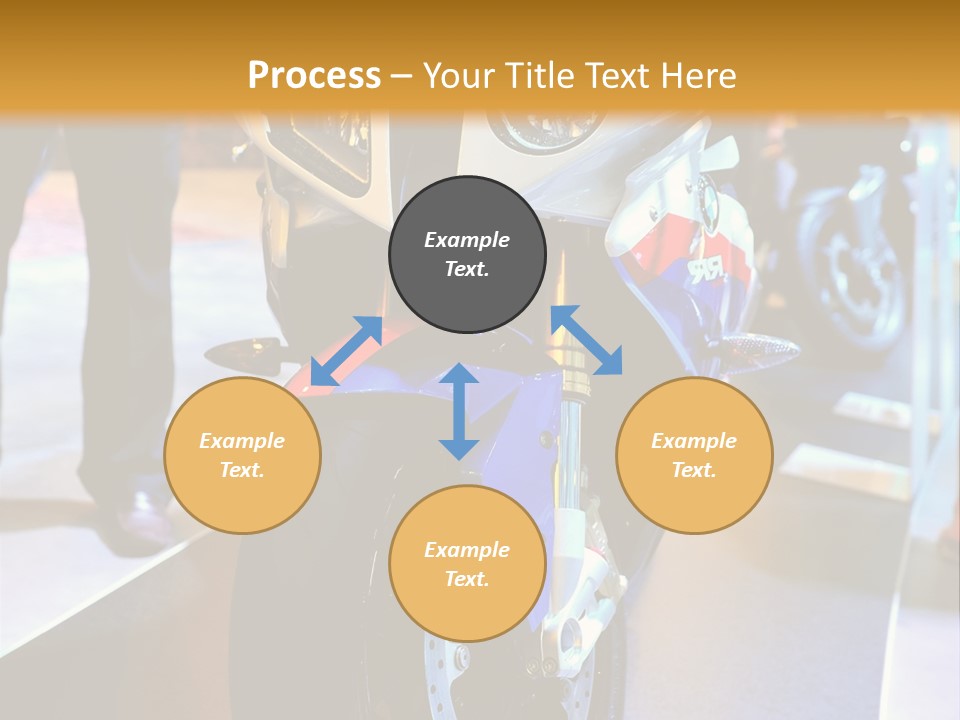 A Motorcycle Is On Display In A Showroom PowerPoint Template