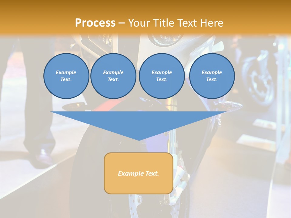 A Motorcycle Is On Display In A Showroom PowerPoint Template