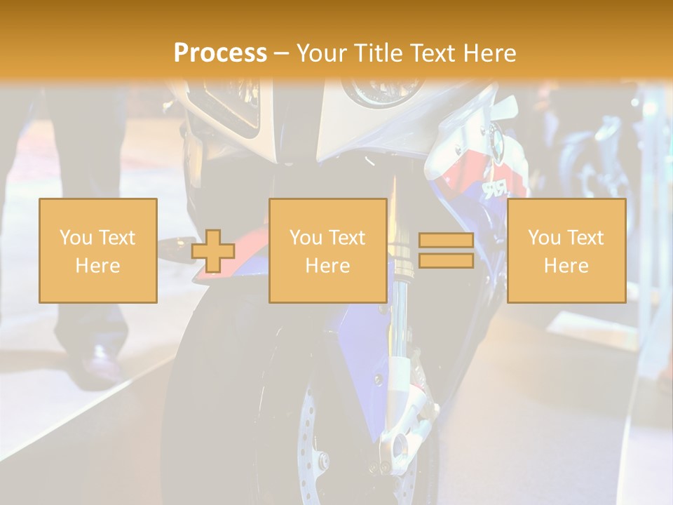 A Motorcycle Is On Display In A Showroom PowerPoint Template