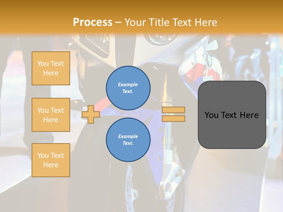 A Motorcycle Is On Display In A Showroom PowerPoint Template