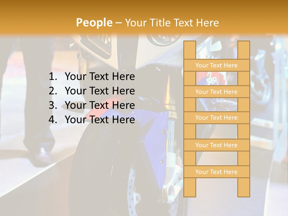 A Motorcycle Is On Display In A Showroom PowerPoint Template