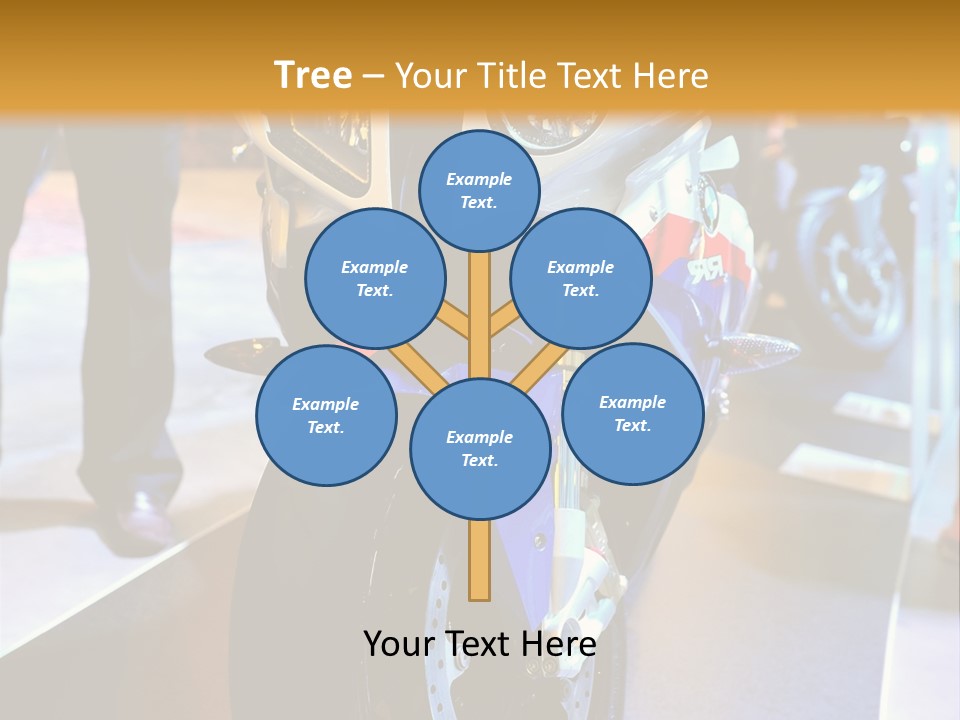 A Motorcycle Is On Display In A Showroom PowerPoint Template