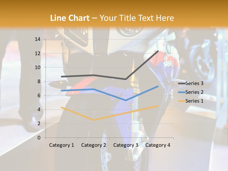 A Motorcycle Is On Display In A Showroom PowerPoint Template