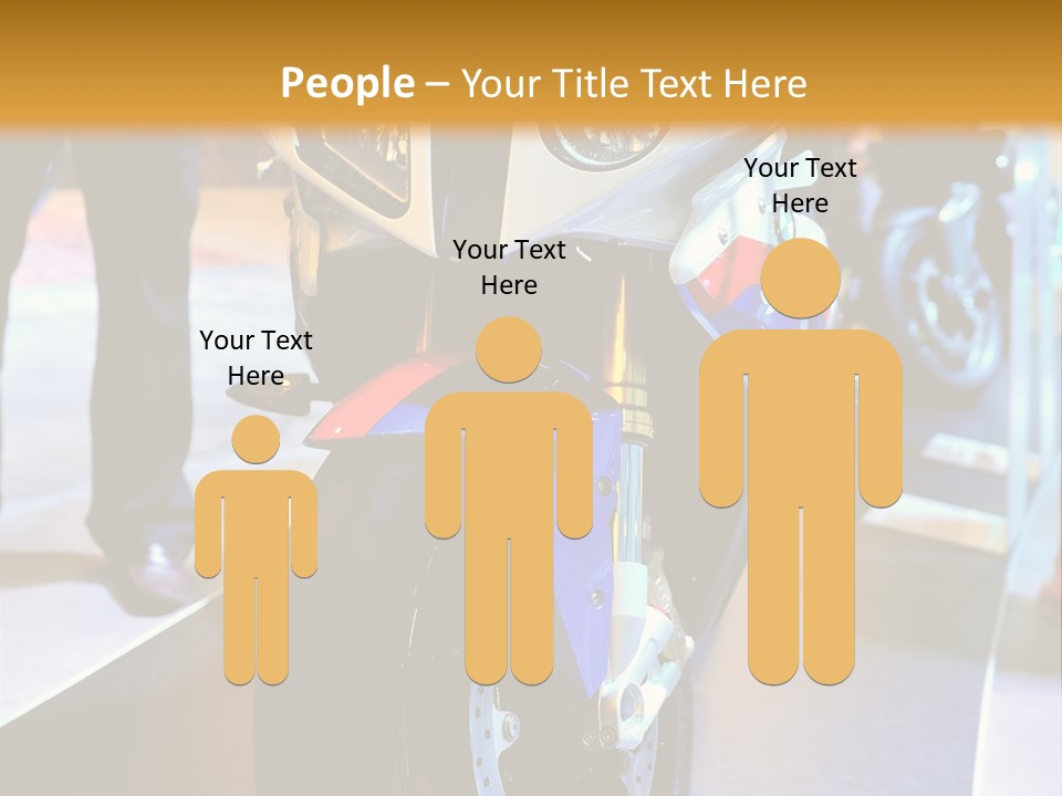 A Motorcycle Is On Display In A Showroom PowerPoint Template