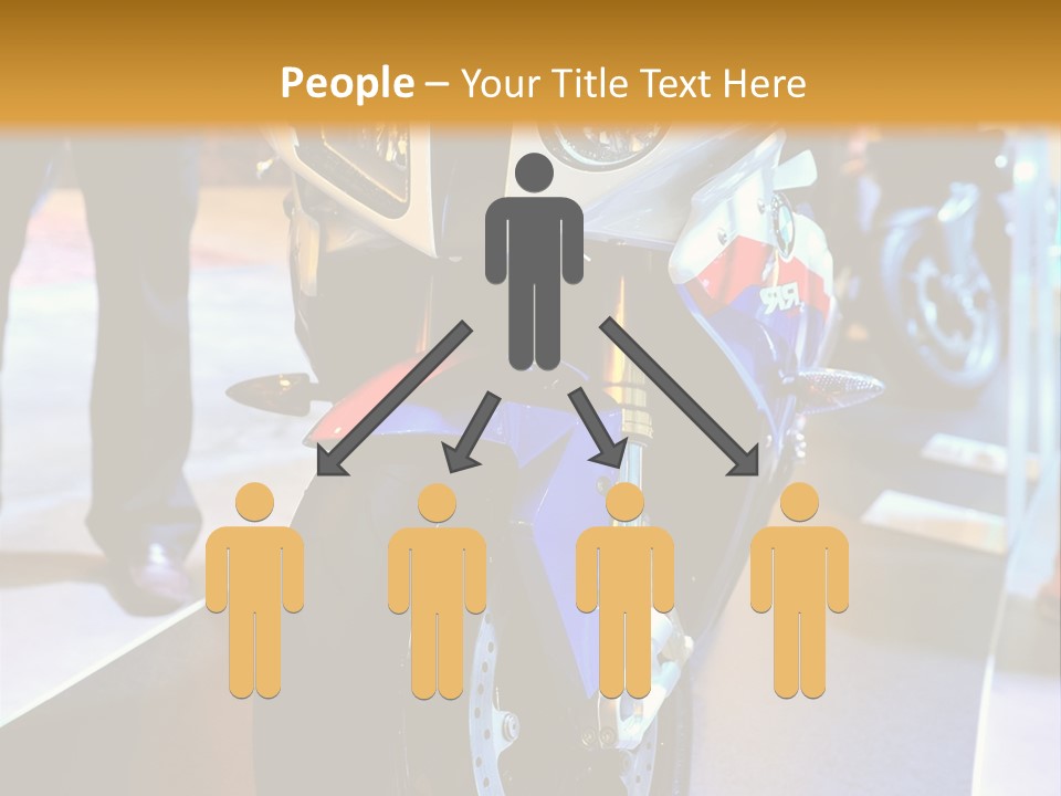 A Motorcycle Is On Display In A Showroom PowerPoint Template