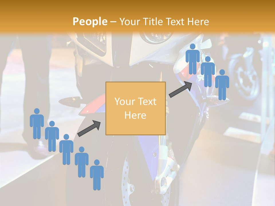 A Motorcycle Is On Display In A Showroom PowerPoint Template