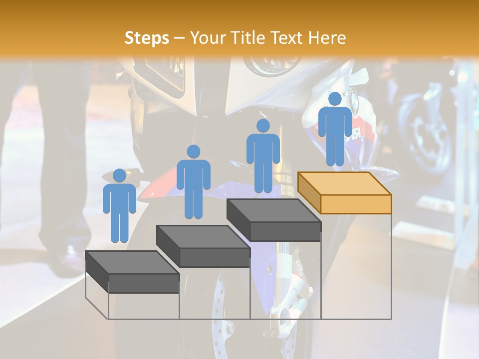 A Motorcycle Is On Display In A Showroom PowerPoint Template
