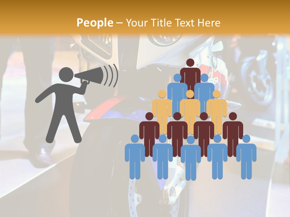 A Motorcycle Is On Display In A Showroom PowerPoint Template