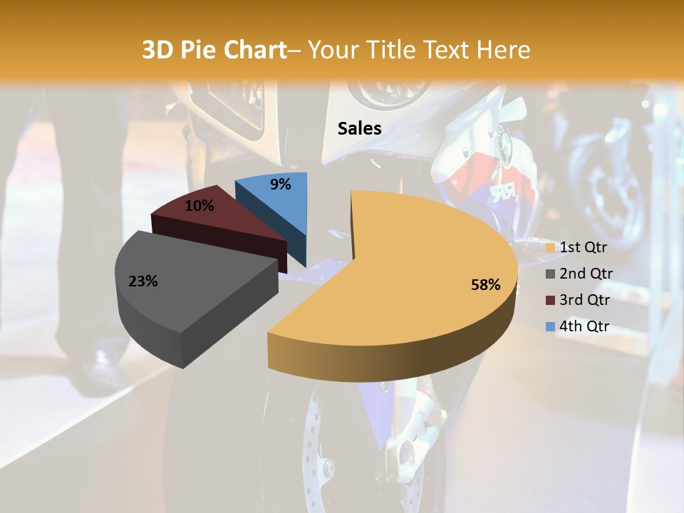 A Motorcycle Is On Display In A Showroom PowerPoint Template