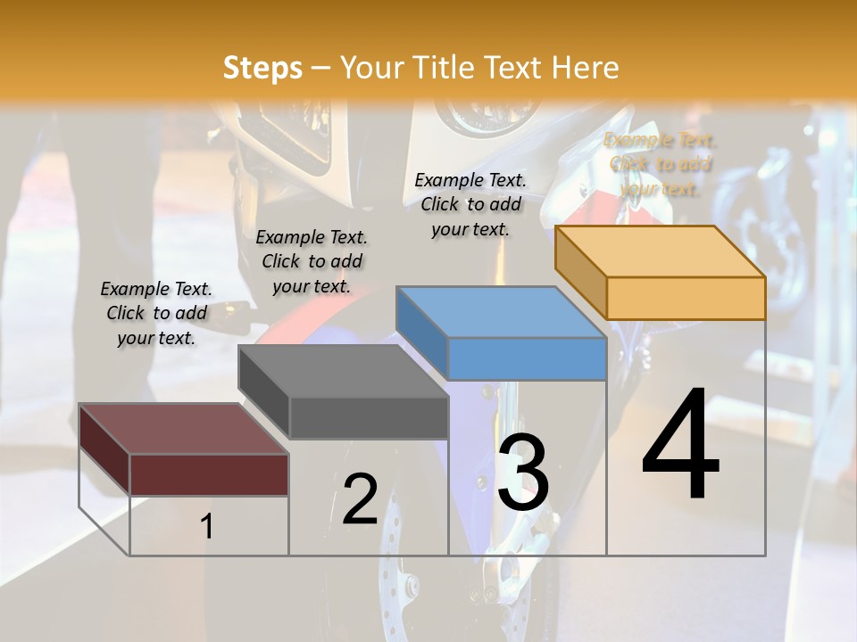 A Motorcycle Is On Display In A Showroom PowerPoint Template