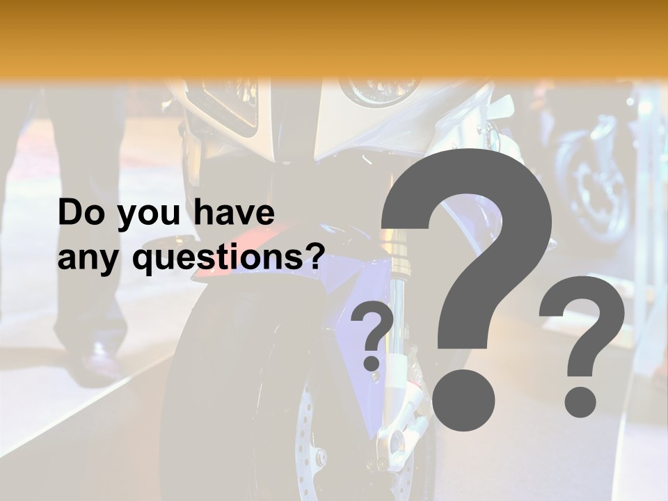 A Motorcycle Is On Display In A Showroom PowerPoint Template