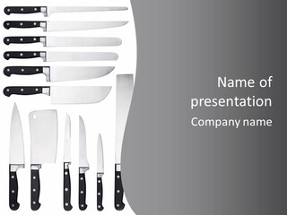 A Group Of Knives And Knives On A White Background PowerPoint Template