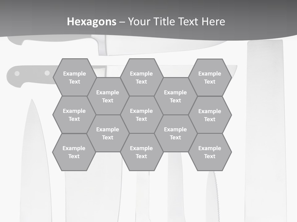 A Group Of Knives And Knives On A White Background PowerPoint Template