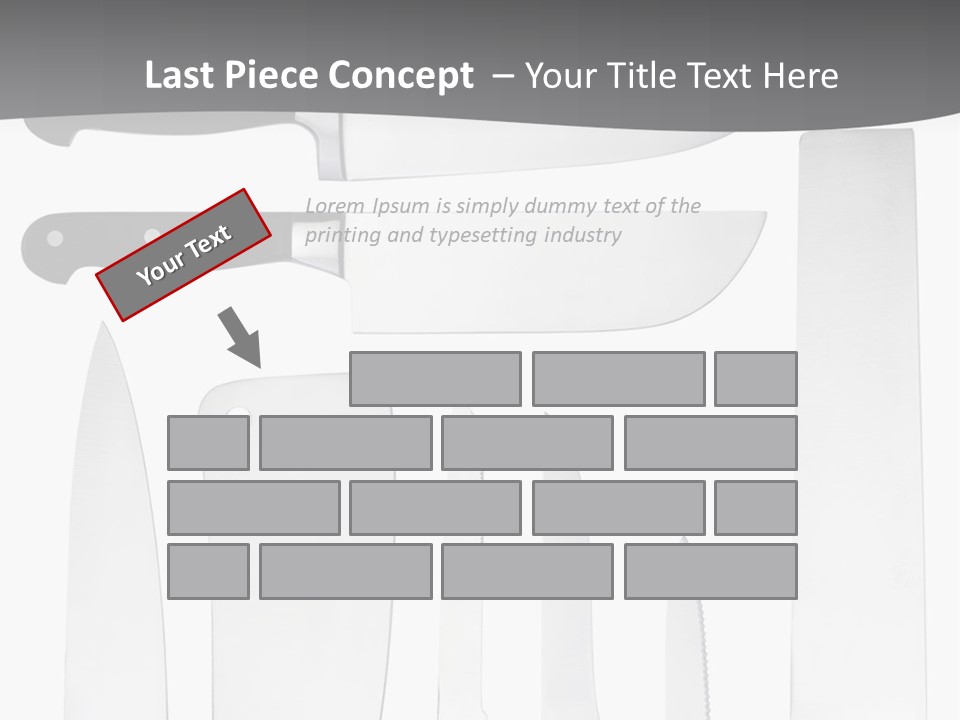 A Group Of Knives And Knives On A White Background PowerPoint Template
