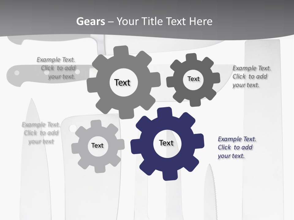 A Group Of Knives And Knives On A White Background PowerPoint Template