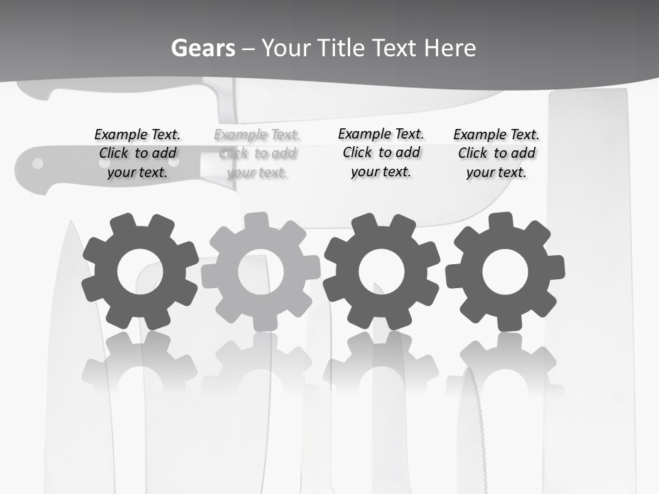 A Group Of Knives And Knives On A White Background PowerPoint Template