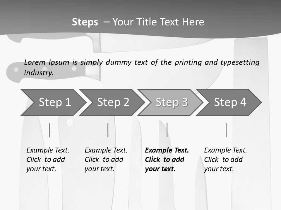 A Group Of Knives And Knives On A White Background PowerPoint Template