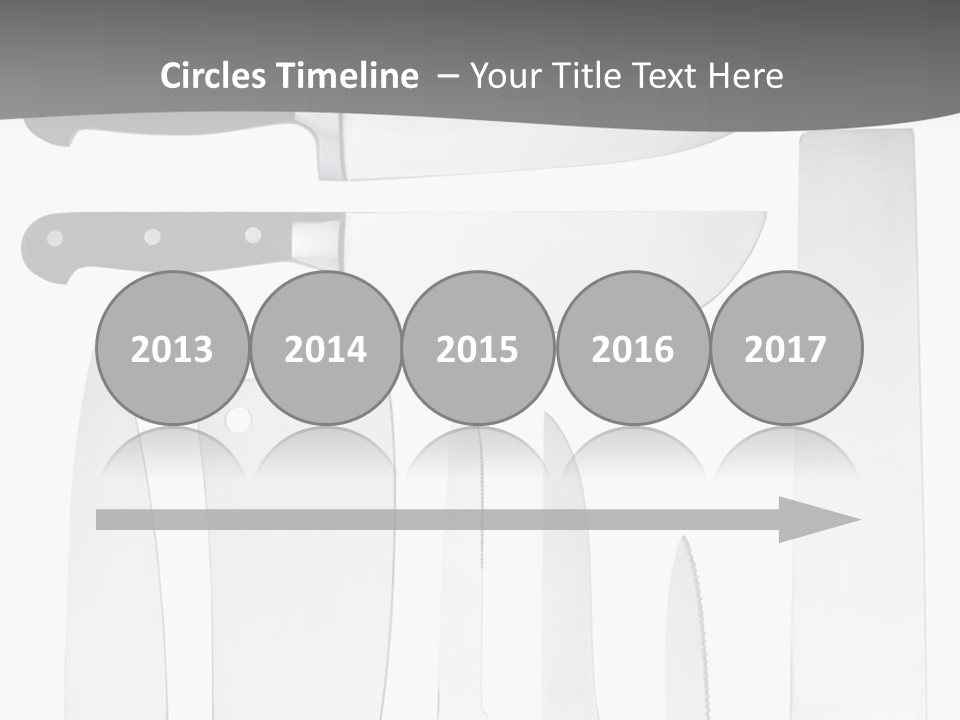 A Group Of Knives And Knives On A White Background PowerPoint Template