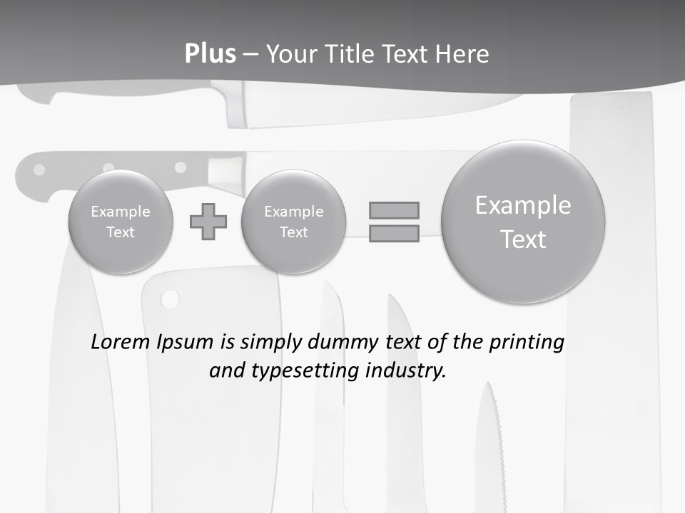 A Group Of Knives And Knives On A White Background PowerPoint Template