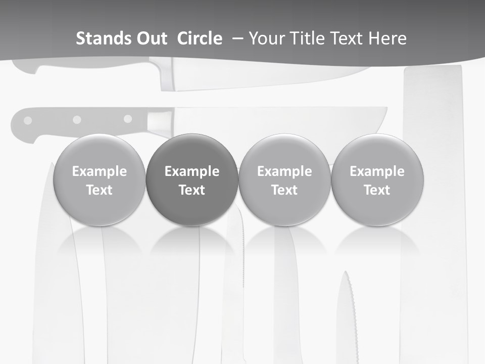 A Group Of Knives And Knives On A White Background PowerPoint Template