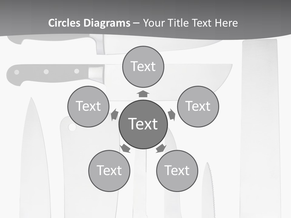 A Group Of Knives And Knives On A White Background PowerPoint Template