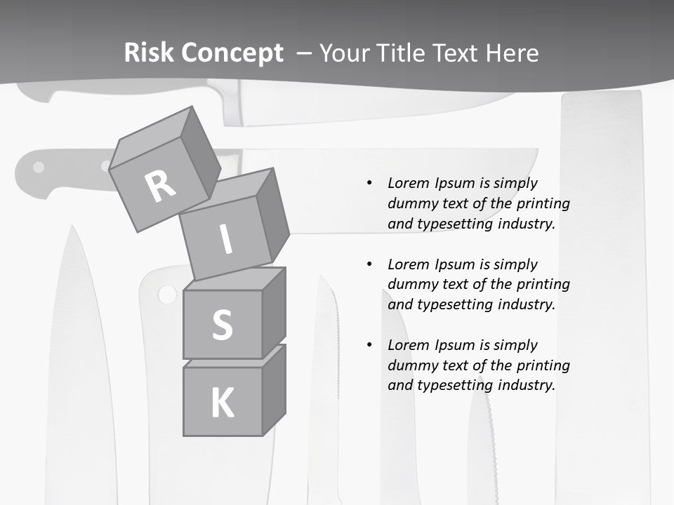 A Group Of Knives And Knives On A White Background PowerPoint Template