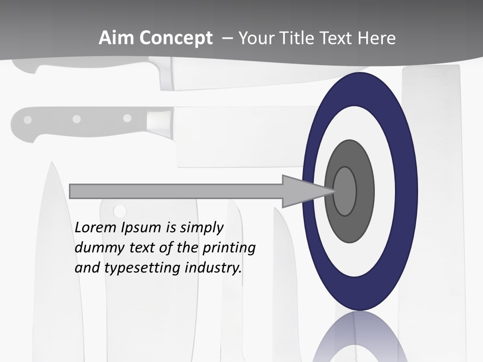A Group Of Knives And Knives On A White Background PowerPoint Template