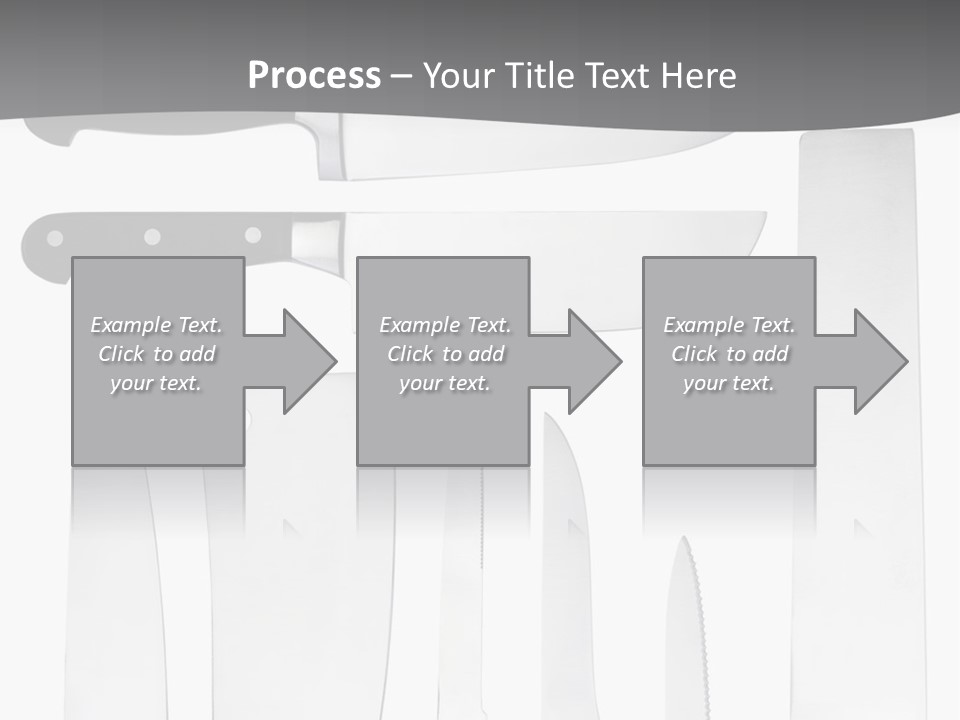 A Group Of Knives And Knives On A White Background PowerPoint Template