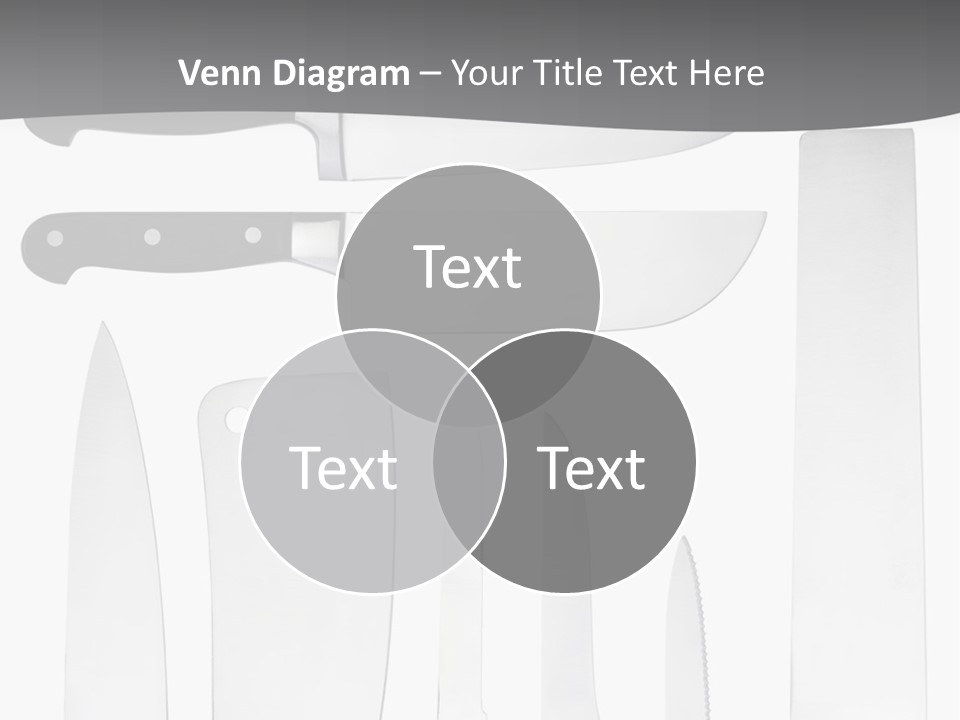 A Group Of Knives And Knives On A White Background PowerPoint Template