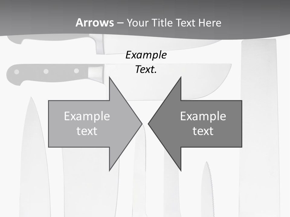 A Group Of Knives And Knives On A White Background PowerPoint Template