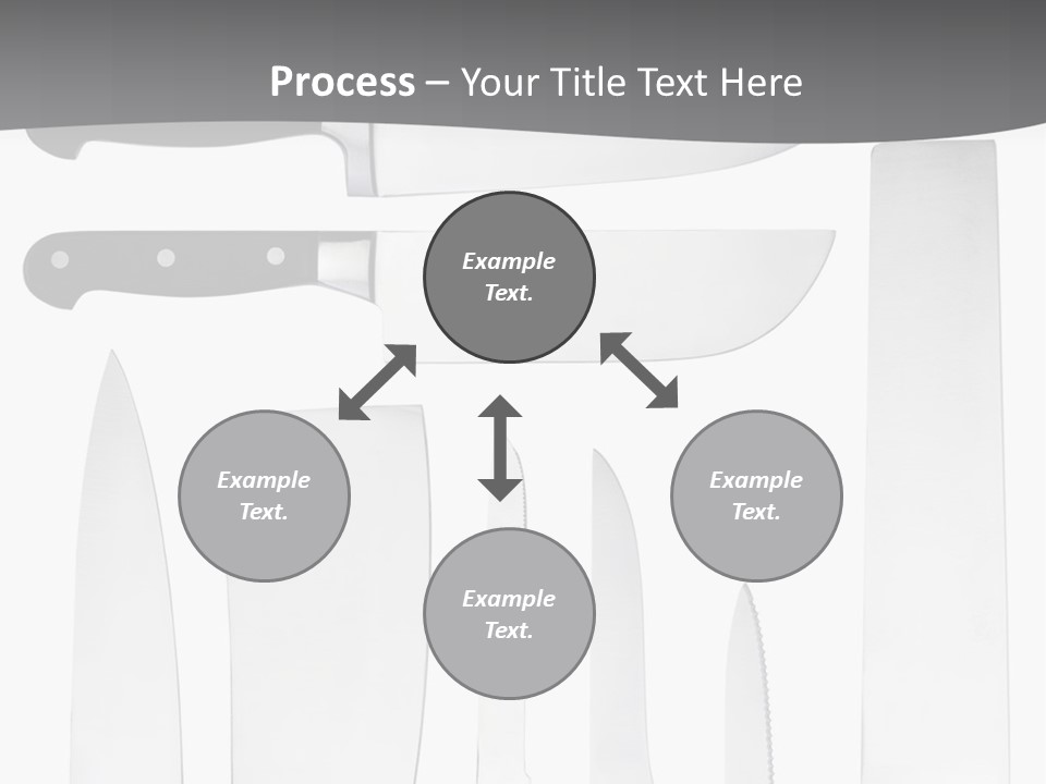 A Group Of Knives And Knives On A White Background PowerPoint Template