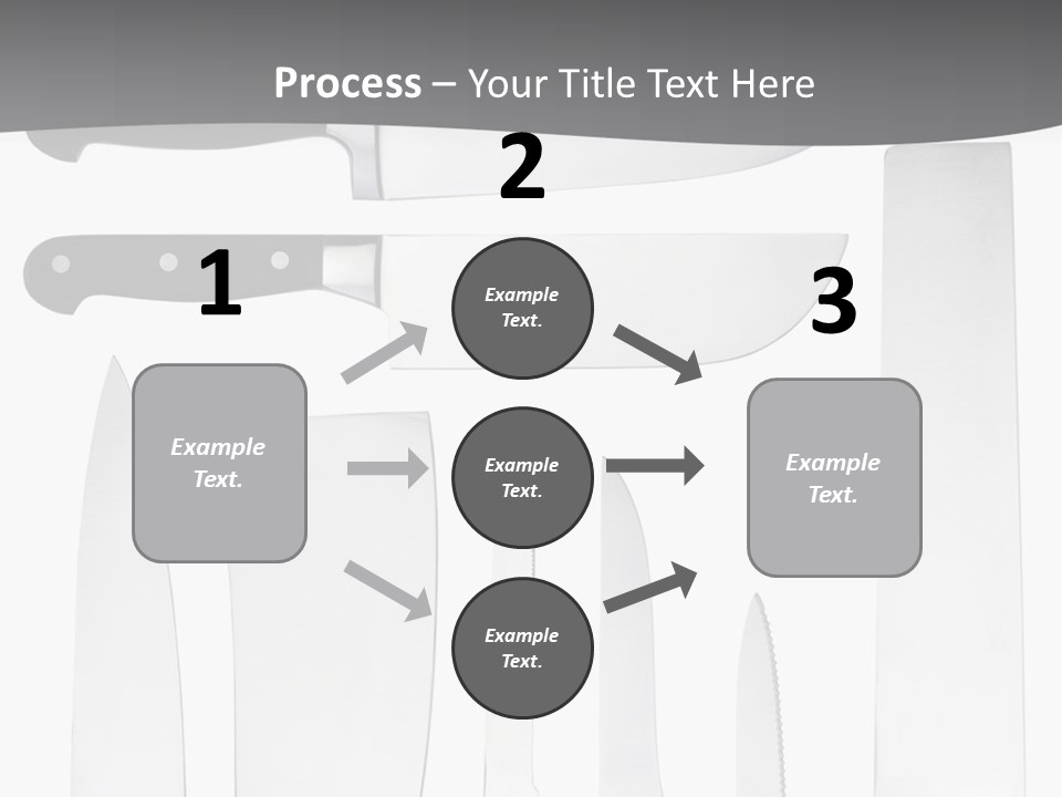 A Group Of Knives And Knives On A White Background PowerPoint Template