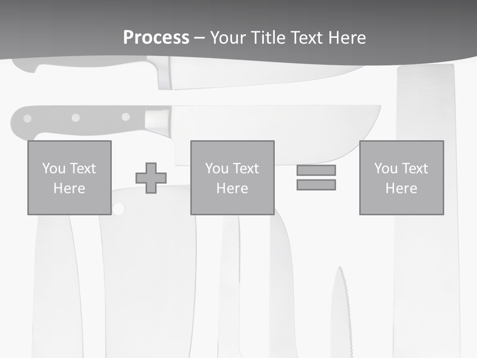 A Group Of Knives And Knives On A White Background PowerPoint Template