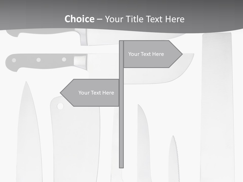A Group Of Knives And Knives On A White Background PowerPoint Template
