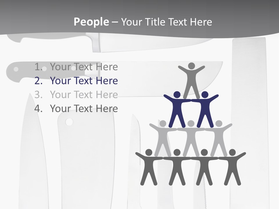 A Group Of Knives And Knives On A White Background PowerPoint Template