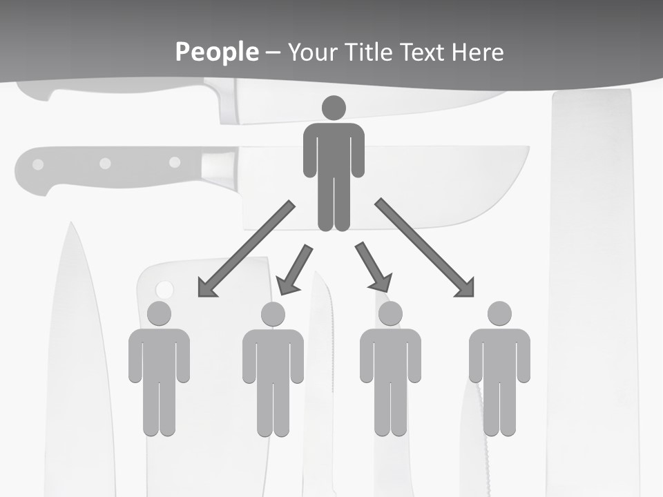 A Group Of Knives And Knives On A White Background PowerPoint Template