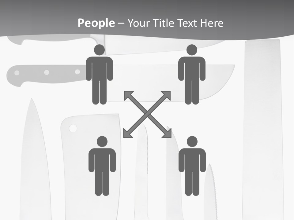 A Group Of Knives And Knives On A White Background PowerPoint Template