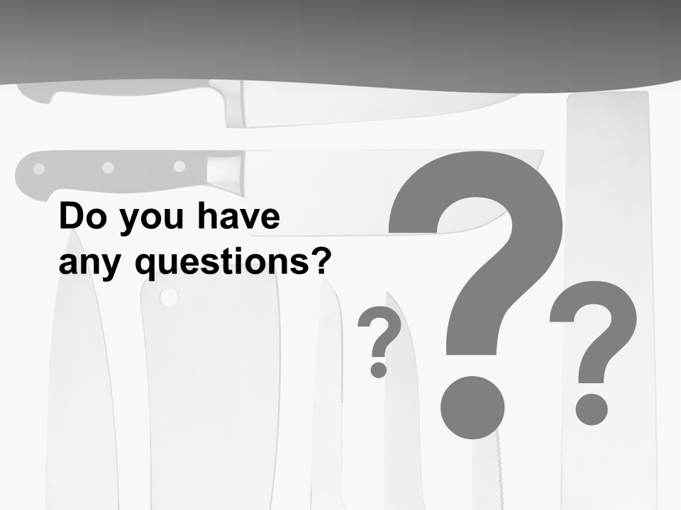 A Group Of Knives And Knives On A White Background PowerPoint Template