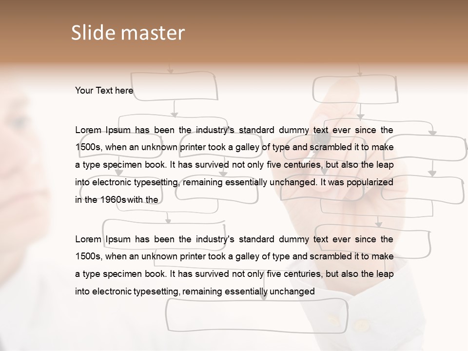 A Man Writing On A White Board With A Marker PowerPoint Template