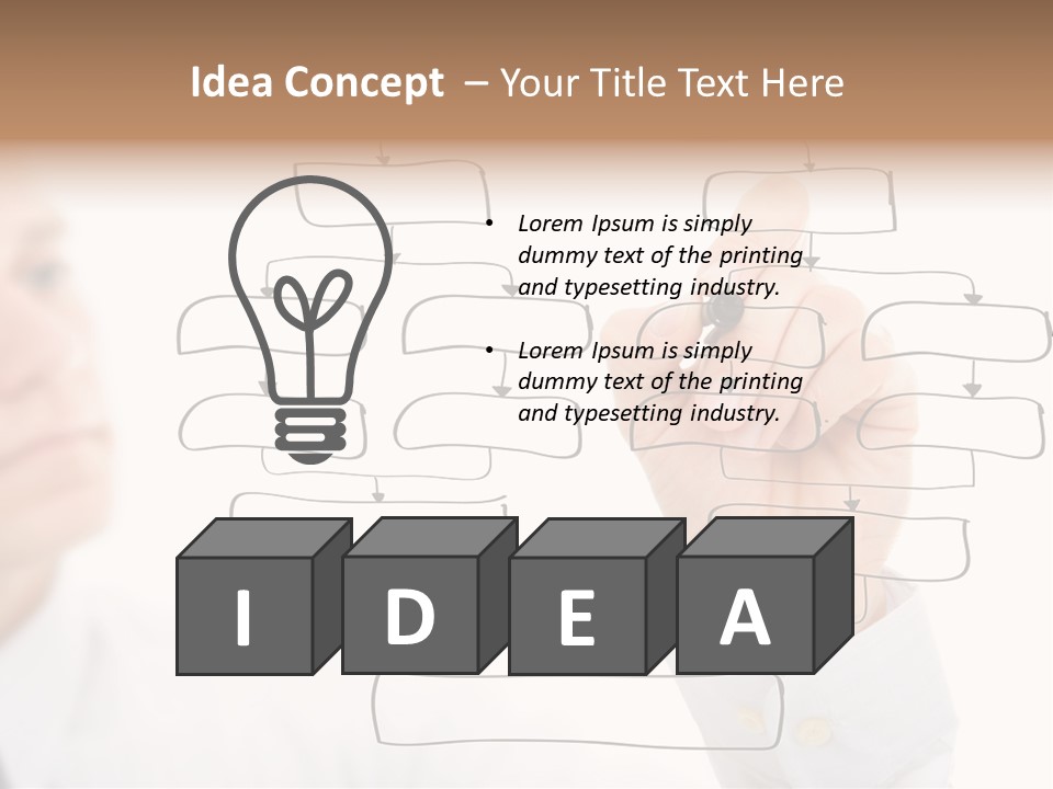 A Man Writing On A White Board With A Marker PowerPoint Template