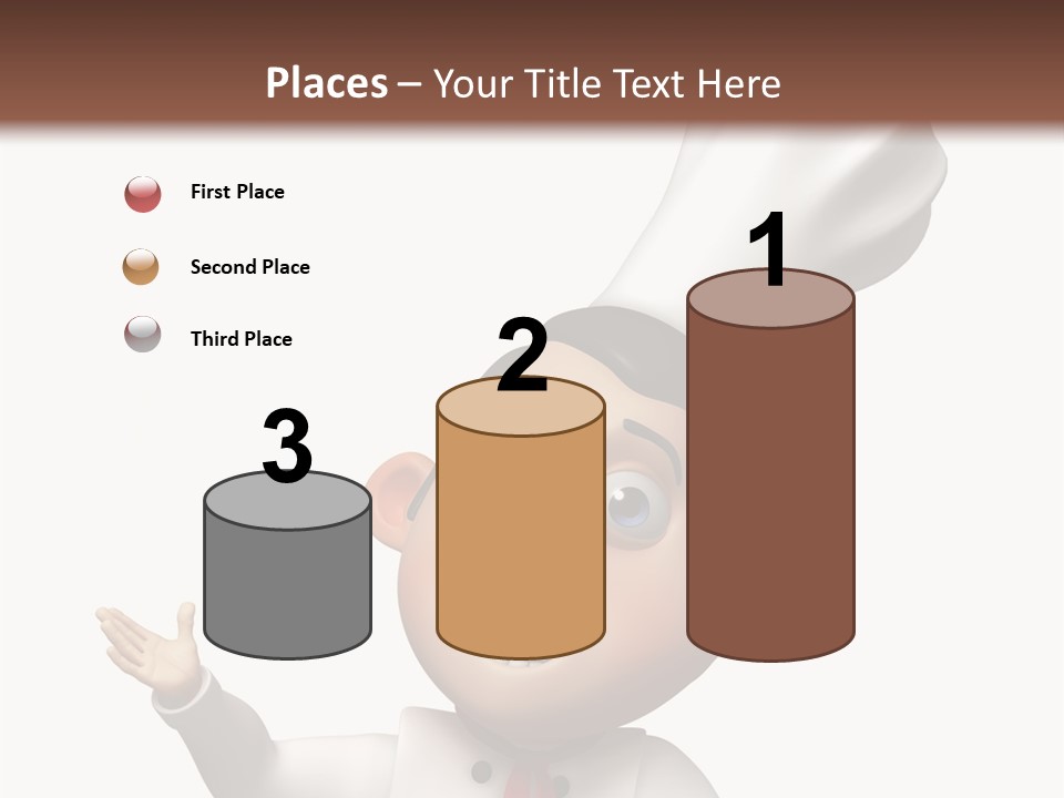 A Chef With A White Hat Is Pointing At A Sign PowerPoint Template