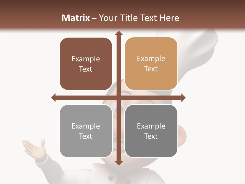 A Chef With A White Hat Is Pointing At A Sign PowerPoint Template