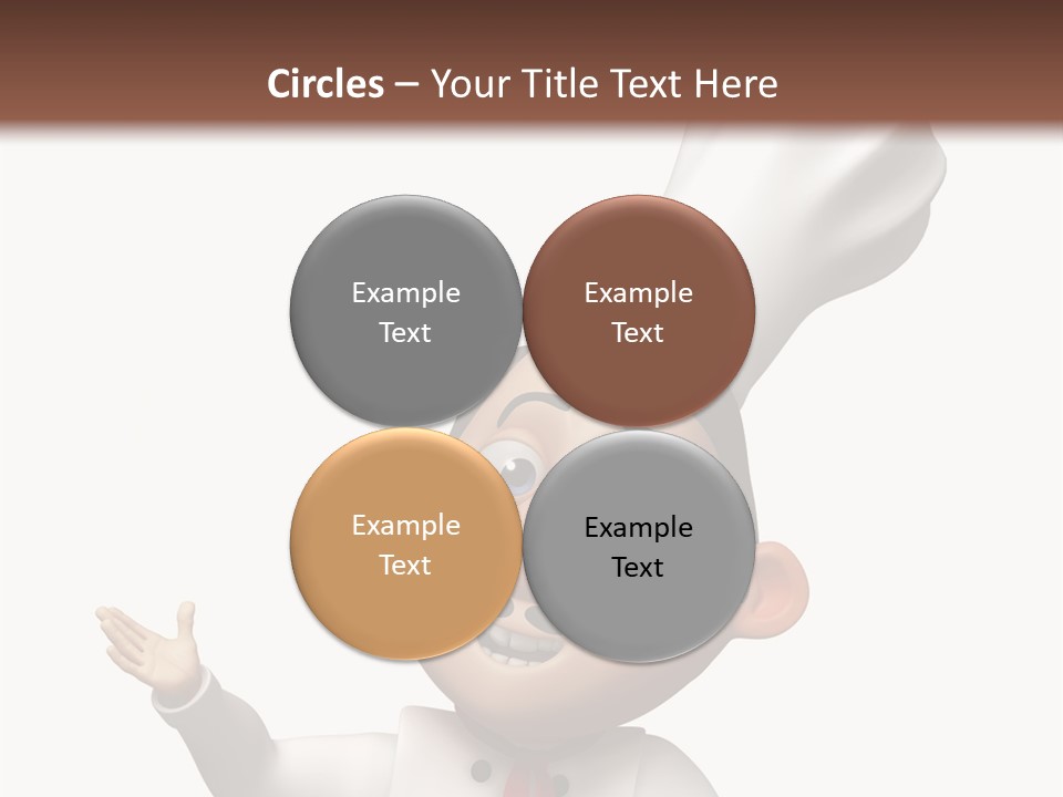 A Chef With A White Hat Is Pointing At A Sign PowerPoint Template