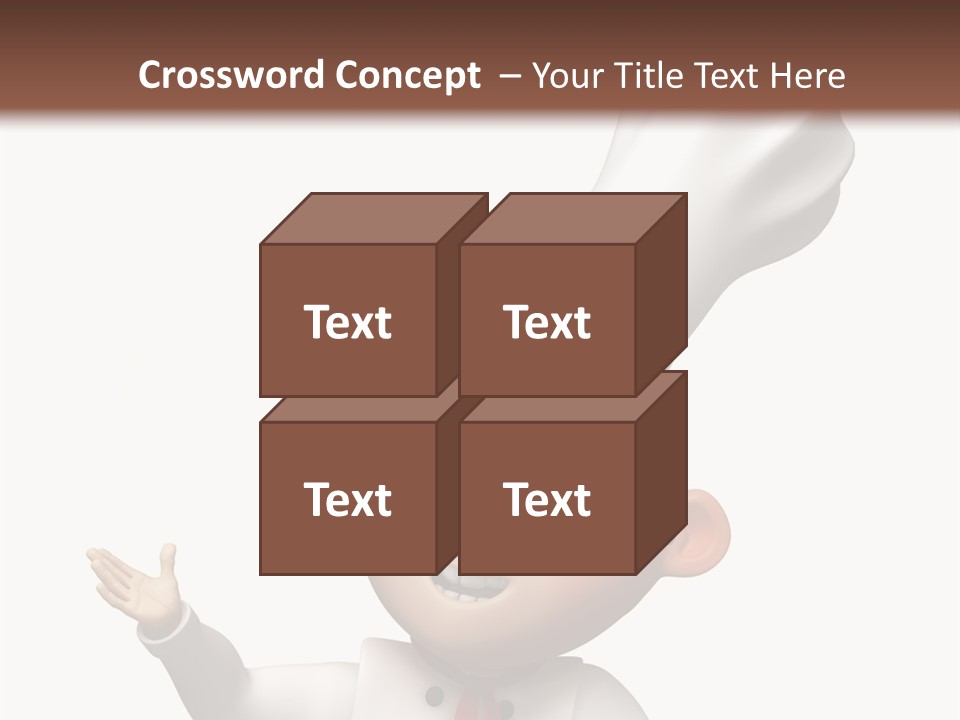 A Chef With A White Hat Is Pointing At A Sign PowerPoint Template