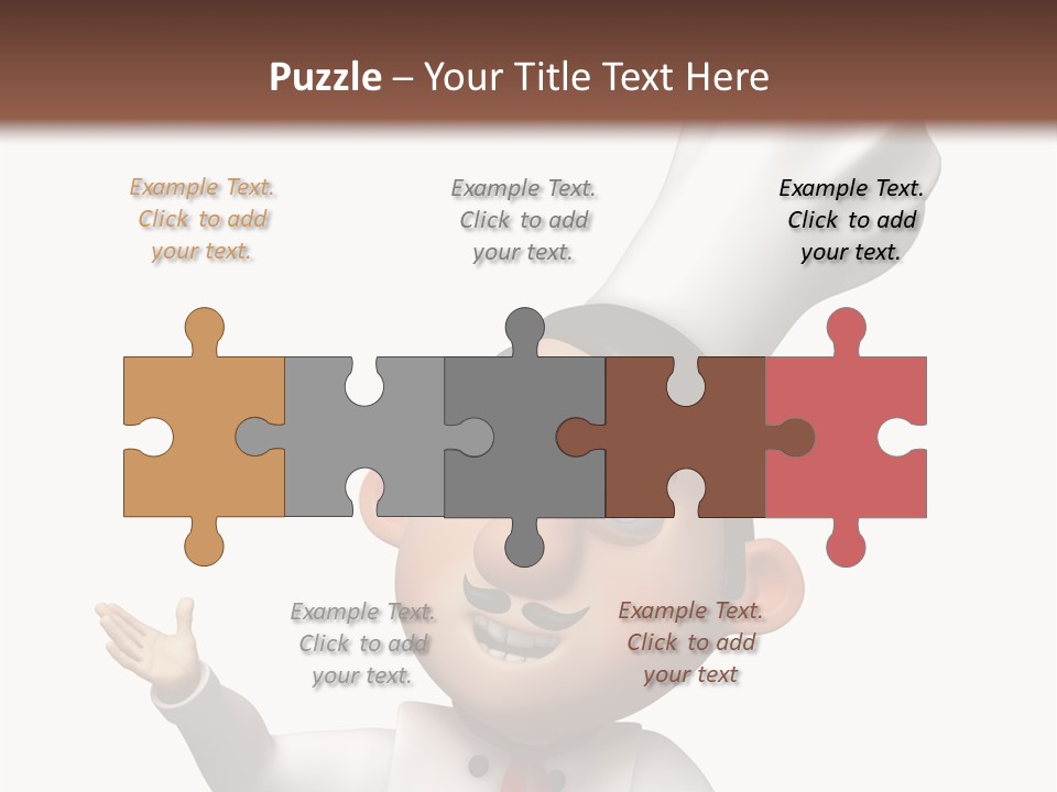 A Chef With A White Hat Is Pointing At A Sign PowerPoint Template