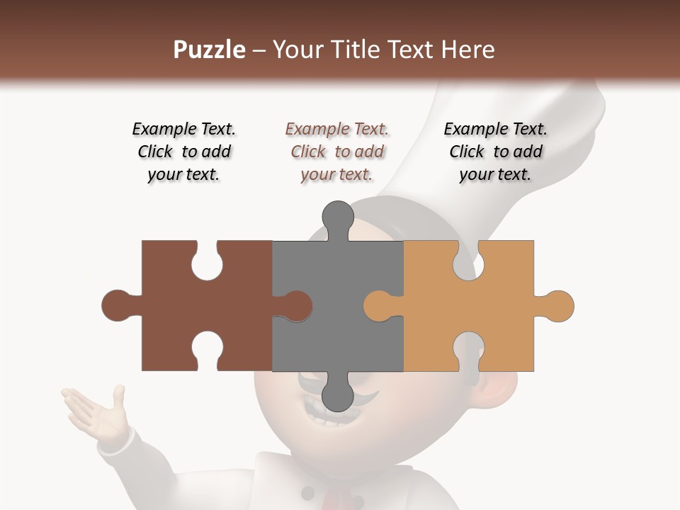 A Chef With A White Hat Is Pointing At A Sign PowerPoint Template