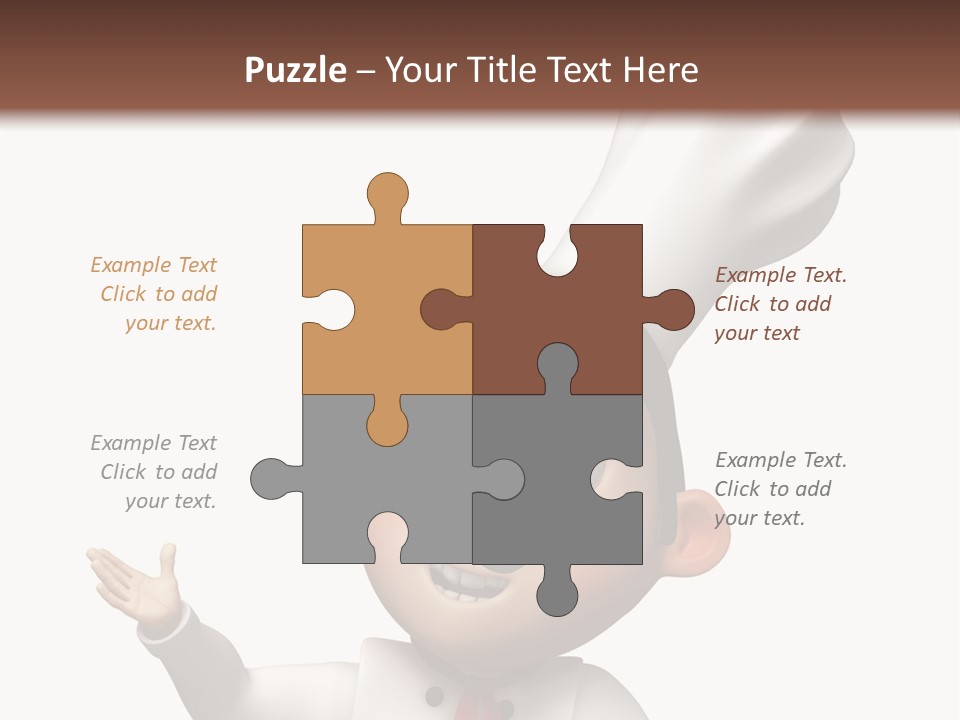 A Chef With A White Hat Is Pointing At A Sign PowerPoint Template
