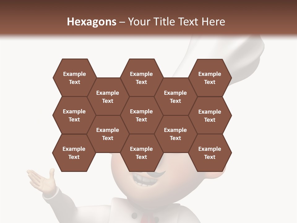 A Chef With A White Hat Is Pointing At A Sign PowerPoint Template
